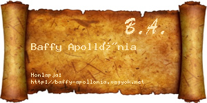 Baffy Apollónia névjegykártya